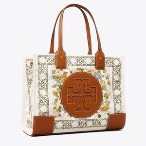 Tory Burch ella tote white and brown